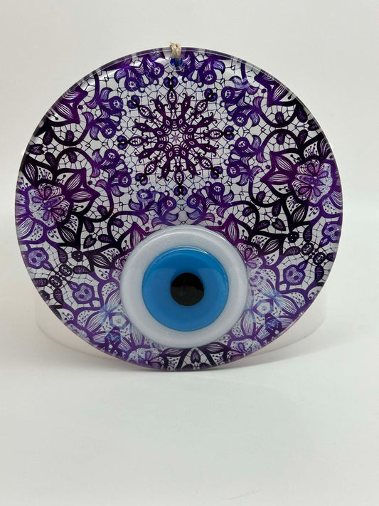 XL Purple Pattered Evil Eye Amulet